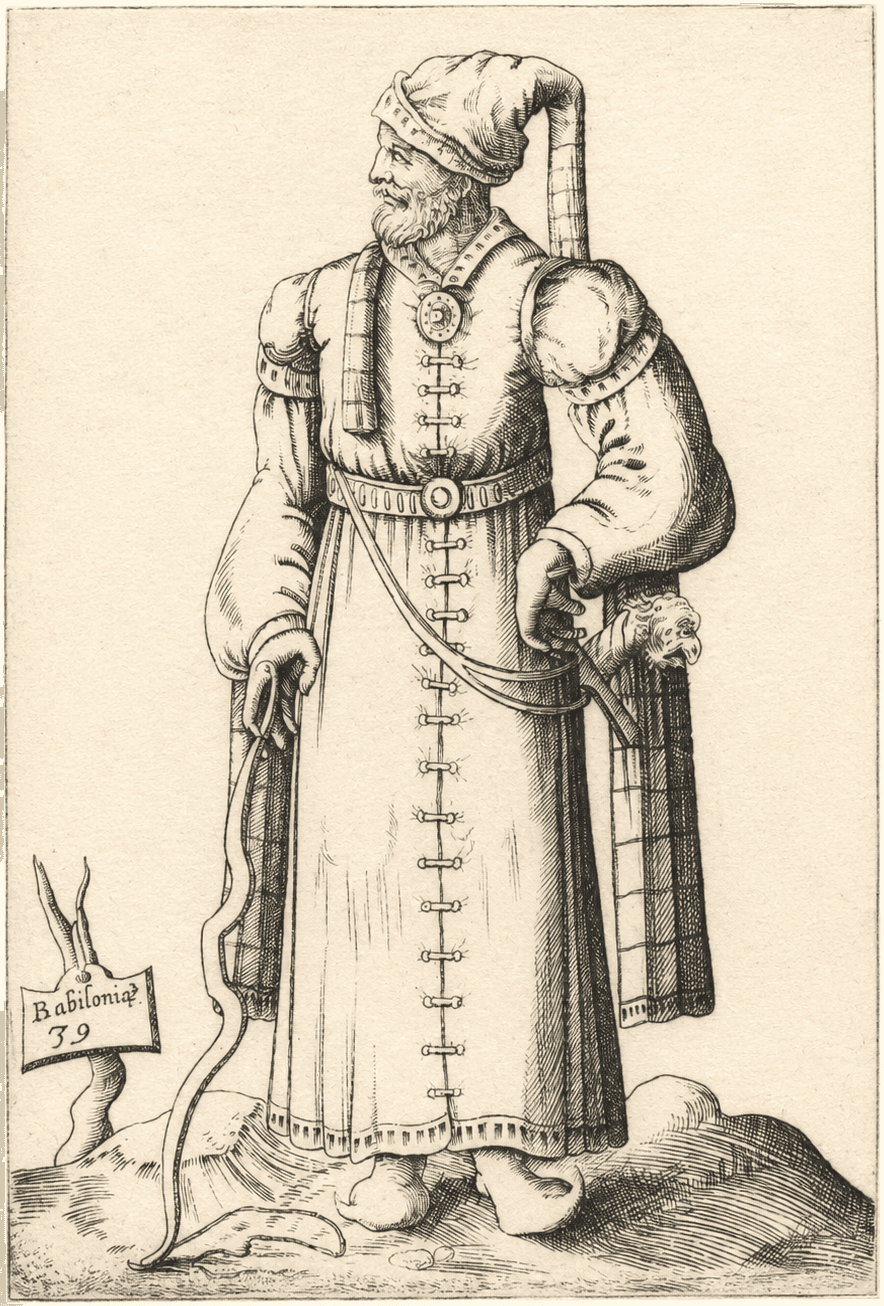 Personnage masculin fier en costume antique
